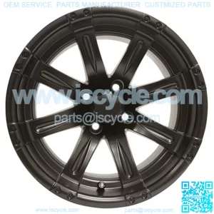 14" Golf Cart Wheel, Matte Black Rim & Center Cap, 14x7 ET-25
