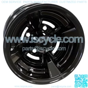 10" Golf Cart Wheel, Black Rim, 10x7 ET-25