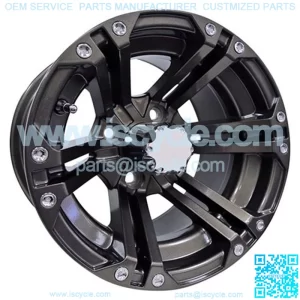 12" Golf Cart Wheel, Gun Metal Gray Rim, 12x7 ET-25