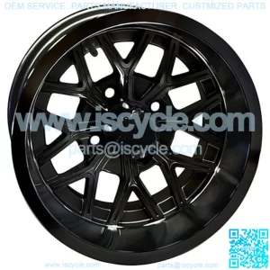 12" Golf Cart Wheel, GloBlack Rim, 12x6 ET-10