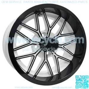 14" Golf Cart Wheel, GloWhite with Black Rim, 14x6 ET-10