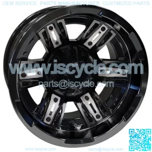 12" Golf Cart Wheel, GloBlack Rim, 12x7 ET-25