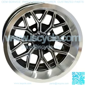 12" Golf Cart Wheel, Machined GloBlack Rim, 12x6 ET-10