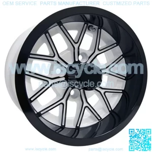 12" Golf Cart Wheel, White/GloBlack Rim, 12x6 ET-10