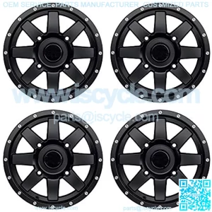 RT106 4pc 14in ATV Wheels 4x110 Rims | 14x7 | 5+2 Offset | For ATV UTV with IRS (Independent Rear Suspension), Compatible with Honda Kawasaki Yamaha Suzuki 4/110