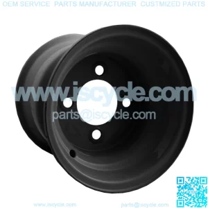 10"x8" Black Steel Golf Cart Wheel - 3+5 Offset