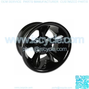 12 inch Godfather (Black) Golf Cart Wheel 4-4 Bolt (4x101.6mm) | 3:4 Offset