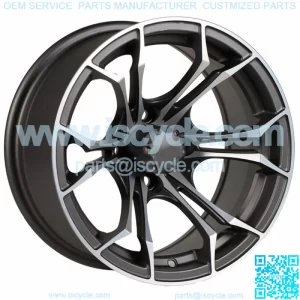 14x7 Matte Grey Golf Cart Wheel | 3:4 Offset | 4x4 (101.6mm)