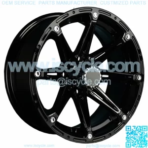 (1) Element 14 inch Black Golf Cart Wheel With 3:4 Offset