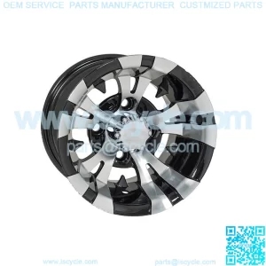 Vampire 14x7 Machined & Black Golf Cart Wheel (3:4 Offset)