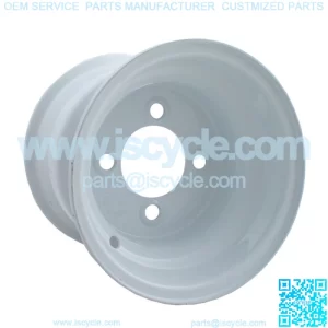 1 Golf Cart 10x8 White Steel Wheel With 3:5 Offset