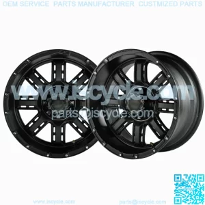 (1) Transformer 14 inch Matte Black Golf Cart Wheel With 3:4 Offset