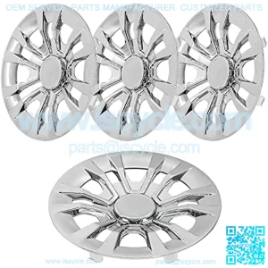 Golf Cart Hubcaps 8", Universal Wheel Covers Hub Caps for Club Car, EZGo, Yamaha Golf Buggies Size 8 inch (Set of 4 Chrome)