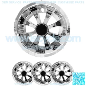 ProFormX Golf Cart Wheel Covers 10" Reaper Chrome - Fit Club Car, Ez-Go and Yamaha Carts with 10" Rims-Snap on Installation-Set of Four