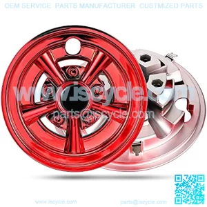Golf Cart SS Wheel Covers for EZGO, Club Car, Yamaha Par Car- 8 Inch Chrome Hub Caps Set of 4