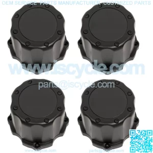Set of 4 - Matte Black SS Bolt On Center Cap for Specter Golf Cart Wheels