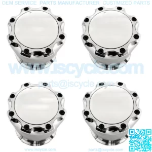 Set of 4 - Chrome SS Bolt On 2.65 inch Center Cap for Golf Cart Wheels
