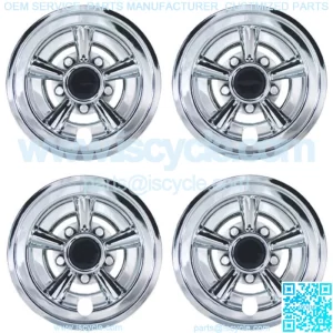 Golf Cart 8" Chrome SS Wheel Covers Hub Caps Set of 4