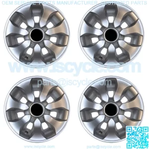Set of 4 Golf Cart 8" Drifter Silver Wheel Covers Hub Caps Universal Fit
