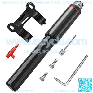 PortMini Bike Pump, 120 Psi Fast Inflation Bicycle Tire Pump Fits Schrader & Presta Valve, Ultra-Light Bicycle Air Pump for Road, Mountain, and Electric Bikes-Mounting Bracket Included