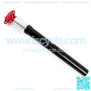 Bicycle Seatpost 27.2Mm Bike Seat Pole with 350Mm Aluminum Alloy AdjustAngle Shock Absorber for Mountain Bike,Red,Original Pipe 30.9