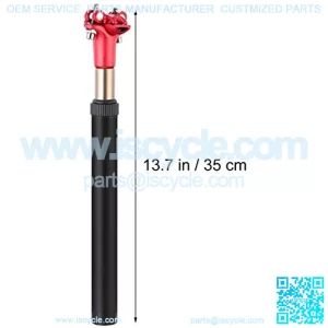 Bicycle Suspension Seatpost Aluminum Alloy Shock Absorption Bike Seatpost Replacement for Mountain Road Bike MTB MTN BMX 31.6X350MM Black