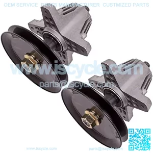 2x Spindle Assenbly 42" Deck for Craftsman TROY BILT 918-06991 618-06991 918-06989 w/PULLEY