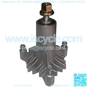 New Replacement for 130794 Spindle, or Mandrel, Poulan, Husqvarn, More.... with pre-tapped mounting holes and 3 mounting bolts