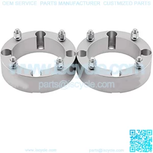 2pc Set of 2 Wheel Spacers for Polaris Ranger 400 + 425 + 500 + 700 + 800 | 4x156mm Bolt Pattern 3/8 x 24 Studs & 131mm Center Bore ATV Wheel Spacer [Silver]