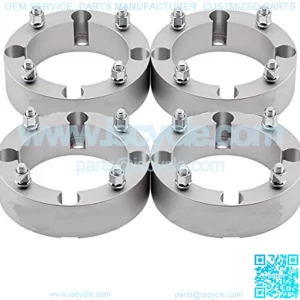 4pc Set of 2 Wheel Spacers for Polaris ACE + RS1 + RZR 570/800/900 | 4x156mm Bolt Pattern 3/8 x 24 Studs & 131mm Center Bore ATV Wheel Spacer [Silver]