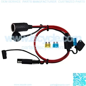 CUZEC 1FT/0.3m 16AWG SAE to Plug Socket Adapter Plug Socket with SAE Connector (CU10400B)