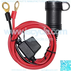 SPARKING 6FT Car Female Cigarette Lighter Plug Socket to Eyelet Terminals 12V Extension Cable with 15A Fuse(6FT)