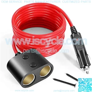 ZHSMS Car Cigarette Lighter Splitter Power Adapter, 12V/24V DC Outlet Car Charger Port,10Ft Heavy Duty Extension Cable with Cigarette Lighter Plug Socket,8% coupon applied at checkout,with coupon