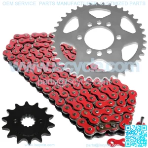 Red Drive Chain And Sprockets Kit for Suzuki LTZ400 Quadsport Z400 2003-2008