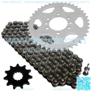 Black Drive Chain And Sprockets Kit for Suzuki LT230E Quadrunner 230 1986-1993