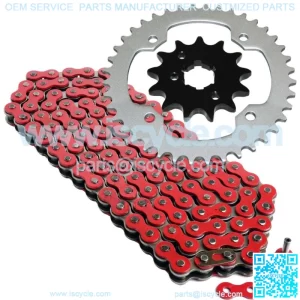 Red Drive Chain And Sprockets Kit for Yamaha Warrior 350 YFM350X 1987 1988