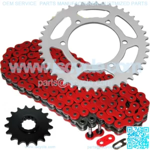 Red O-Ring Drive Chain and Sprockets Kit for Yamaha R1 YZF-R1 2004-2008