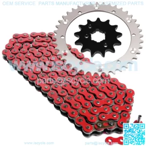 Red Drive Chain And Sprockets Kit for Yamaha Warrior 350 YFM350X 1989-2004