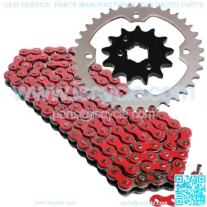 Red Drive Chain And Sprockets Kit for Yamaha Raptor 350 YFM350R 2004-2013