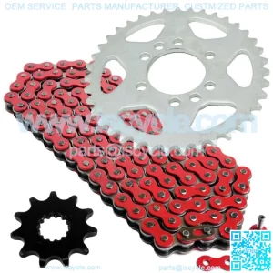 Red Drive Chain And Sprockets Kit for Suzuki LTF160 Quadrunner 160 1991-2004