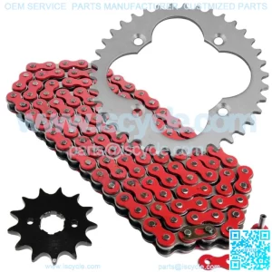 Red Drive Chain And Sprockets Kit for Honda TRX300EX TRX300X Sportrax 300 2X4