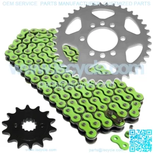 Green Drive Chain And Sprockets Kit for Suzuki LTZ400 Quadsport Z400 2003-2008