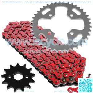 Red Drive Chain And Sprockets Kit for Honda ATC350X 1985