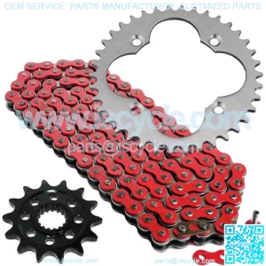 Red Drive Chain And Sprockets Kit for Honda TRX450R Sportrax 450 2X4 2004 05