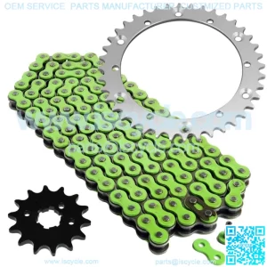 Green Drive Chain And Sprockets Kit for Yamaha Banshee 350 YFZ350 1989-2006
