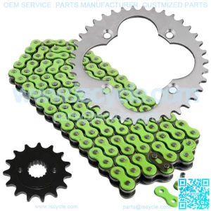 Green Drive Chain And Sprockets Kit for Honda TRX400EX Sportrax 400 2X4 1999-04