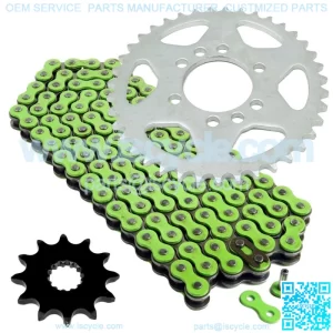 Green Drive Chain And Sprockets Kit for Suzuki LT250S Quadsport 250 1989 1990