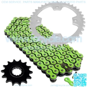 Green Drive Chain And Sprockets Kit for Kawasaki KFX450R KSF450B 2008-2014