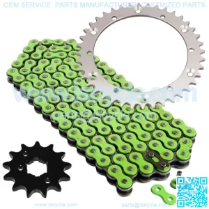 Green Drive Chain And Sprockets Kit for Yamaha Warrior 350 YFM350X 1989-2004