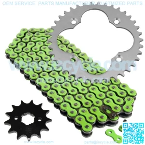 Green Drive Chain And Sprockets Kit for Honda TRX300EX TRX300X Sportrax 300 2X4